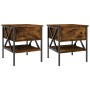 Nachttische 2 Stk. Holzwerkstoff Eiche geräuchert 40x42x45 cm von vidaXL, Nachttische - Ref: Foro24-825958, Preis: 76,65 €, R...