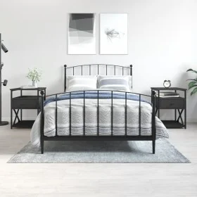Bedside tables 2 units engineered wood black 40x42x55 cm by vidaXL, Nightstands - Ref: Foro24-826074, Price: 84,55 €, Discoun...