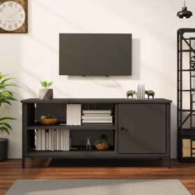 Mueble de TV madera contrachapada negro 100x40x45 cm