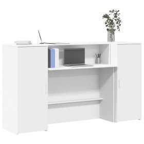 Mostrador de recepción blanco 180x50x103,5 cm madera ingeniería Mostrador de recepción blanco 180x50x103,5 cm madera ingeniería