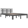 Gray solid wood bed frame 200x200 cm by vidaXL, Beds and slatted bases - Ref: Foro24-814776, Price: 184,16 €, Discount: %