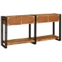 Mesas consola con cajón 2 pcs Marrón Madera de Mango Sólida