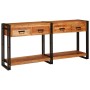 Mesas consola con cajón 2 pcs Marrón Madera de Acacia Sólida
