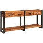 Mesas consola con cajón 2 pcs Marrón Madera de Acacia Sólida