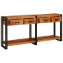 Mesas consola con cajón 2 pcs Marrón Madera de Acacia Sólida