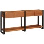 Mesas consola con cajón 2 pcs Marrón Madera de Acacia Sólida