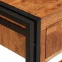 Mesas consola con cajón 2 pcs Marrón Madera de Acacia Sólida