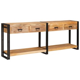 Mesa Consola 2 pcs Marrón Madera maciza de mango rugosa