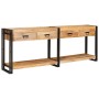 Mesa Consola 2 pcs Marrón Madera maciza de mango rugosa