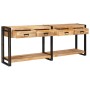 Mesa Consola 2 pcs Marrón Madera maciza de mango rugosa