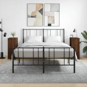 Mesitas noche 2 uds madera ingeniería marrón roble 32x42x80 cm by vidaXL, Nightstands - Ref: Foro24-825972, Price: 56,05 €, D...