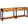 Mesas consola con cajón 2 pcs Marrón Madera maciza de Acacia