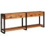 Mesas consola con cajón 2 pcs Marrón Madera maciza de Acacia