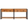 Mesas consola con cajón 2 pcs Marrón Madera maciza de Acacia