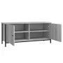 TV-Schrank mit Türen aus Sperrholz in Sonoma-Grau, 102 x 35 x 45 cm von vidaXL, TV-Möbel - Ref: Foro24-826293, Preis: 59,98 €...