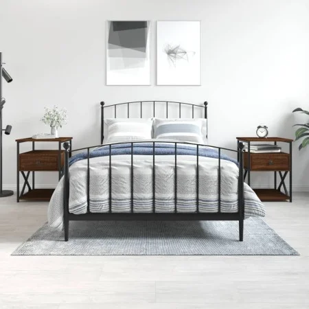Mesitas noche 2 uds madera ingeniería marrón roble 40x42x55 cm de vidaXL, Mesitas de noche - Ref: Foro24-826082, Precio: 83,9...