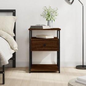Engineered wood brown oak bedside table 40x42x55 cm by vidaXL, Nightstands - Ref: Foro24-826081, Price: 48,25 €, Discount: %