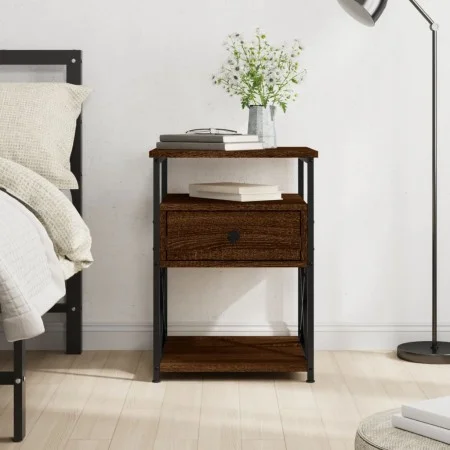 Engineered wood brown oak bedside table 40x42x55 cm by vidaXL, Nightstands - Ref: Foro24-826081, Price: 47,63 €, Discount: %
