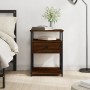 Engineered wood brown oak bedside table 40x42x55 cm by vidaXL, Nightstands - Ref: Foro24-826081, Price: 48,18 €, Discount: %