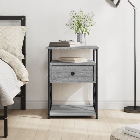 Mesita de noche madera de ingeniería gris Sonoma 40x42x55 cm de vidaXL, Mesitas de noche - Ref: Foro24-826079, Precio: 50,36 €