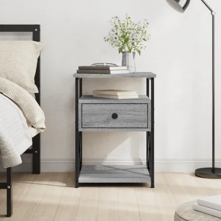 Sonoma gray engineered wood bedside table 40x42x55 cm by vidaXL, Nightstands - Ref: Foro24-826079, Price: 49,85 €, Discount: %
