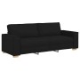 Juego de Sofá con cojín 3 pcs Negro 220 x 78 x 84 cm tela