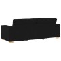 Juego de Sofá con cojín 3 pcs Negro 220 x 78 x 84 cm tela