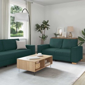 Juego de Sofá 3 pcs Verde oscuro 220 x 78 x 84 cm tela