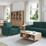 Juego de Sofá 3 pcs Verde oscuro 220 x 78 x 84 cm tela