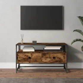 Smoked oak plywood TV cabinet 80x35x45 cm by vidaXL, TV Furniture - Ref: Foro24-826312, Price: 86,07 €, Discount: %