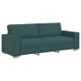 Juego de Sofá 3 pcs Verde oscuro 220 x 78 x 84 cm tela