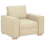 Juego de Sofá con cojín 3 pcs Crema 220 x 78 x 84 cm tela