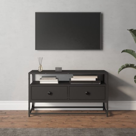Schwarzer TV-Schrank aus Sperrholz, 80 x 35 x 45 cm von vidaXL, TV-Möbel - Ref: Foro24-826310, Preis: 56,28 €, Rabatt: %