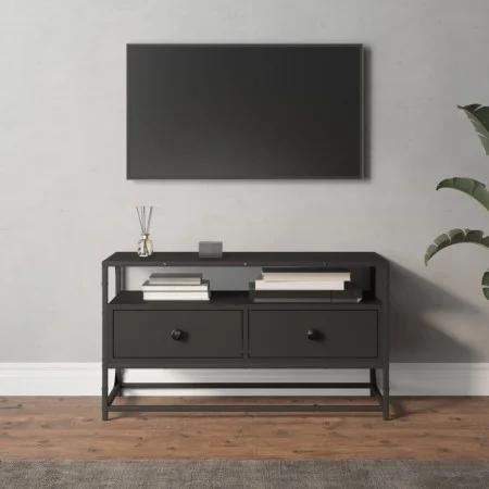 Schwarzer TV-Schrank aus Sperrholz, 80 x 35 x 45 cm von vidaXL, TV-Möbel - Ref: Foro24-826310, Preis: 55,58 €, Rabatt: %