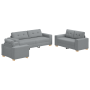 Juego de Sofá con cojín con almohada 3 pcs Gris tela