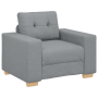 Juego de Sofá con cojín con almohada 3 pcs Gris tela