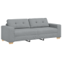 Juego de Sofá con cojín con almohada 3 pcs Gris tela