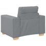 Juego de Sofá con cojín con almohada 3 pcs Gris tela