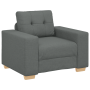 Juego de Sofá con cojín con almohada 3 pcs Gris tela