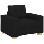 Juego de Sofá con cojín con almohada 3 pcs Negro tela