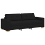 Juego de Sofá con cojín con almohada 3 pcs Negro tela
