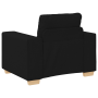 Juego de Sofá con cojín con almohada 3 pcs Negro tela