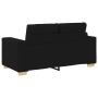 Juego de Sofá con cojín con almohada 3 pcs Negro tela
