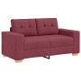 Juego de Sofá con cojín con almohada 3 pcs Rojo vino tela
