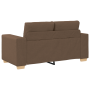 Juego de Sofá con cojín con almohada 3 pcs Marrón tela