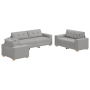 Juego de Sofá con cojín con almohada 3 pcs Gris tela
