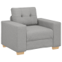 Juego de Sofá con cojín con almohada 3 pcs Gris tela