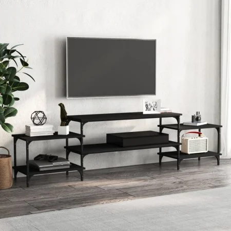 Mueble para TV madera contrachapada negro 197x35x52 cm de vidaXL, Muebles TV - Ref: Foro24-826325, Precio: 72,36 €, Descuento: %