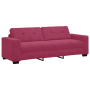 Juego de Sofá 3 pcs Rojo vino 221 x 78 x 80 cm Terciopelo