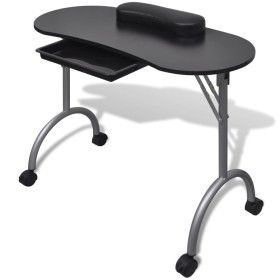 Faltbarer Manikürtisch mit schwarzen Rollen von vidaXL, Maniküre-Werkzeugsets - Ref: Foro24-110123, Preis: 81,47 €, Rabatt: %
